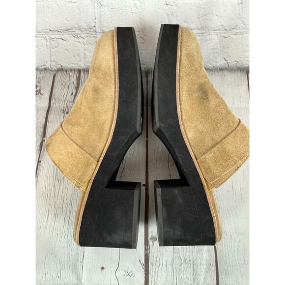 EILEEN FISHER Hiya beige suede platform mules clog size 10M NWOT - Picture 5 of 12